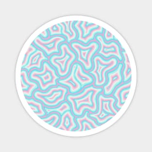 Blue to Pink Gradient Liquid Marble Swirls Magnet